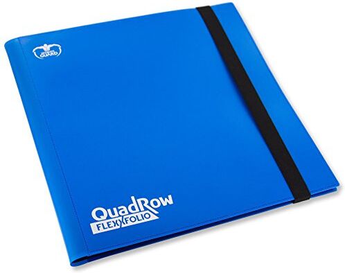 Ultimate Guard UGD10349 Cartella per Carte da Gioco QuadRow Zipfolio Xenoskin, Ogni Pagina Contiene Fino a 12 Carte, Colore: Blu