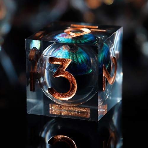 Elifel Set Dadi D&D 7 Pezzi Dragon Eye Mobili Resina Dadi da Gioco Particolari DnD con Bordi Affilati Poliedrici Dadi per Dungeon Draghi Pathfinder RPG DND MTG con Confezione Regalo