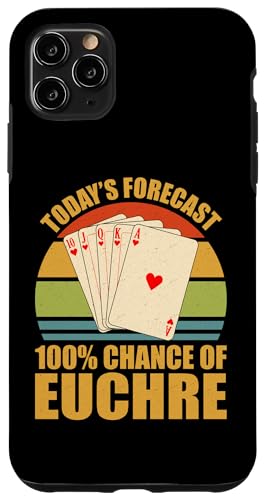 Funny Euchre Card Game Custodia per iPhone 11 Pro Max Gioco di carte Euchre Vintage Funny Previsioni di oggi