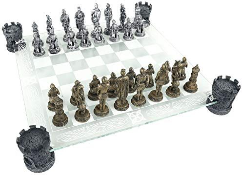 Nemesis Now Medieval Knight Chess Set Unisex Scacchi Standard Vetro