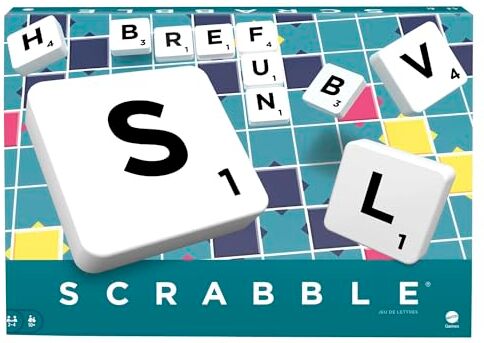 Mattel - Scrabble Versione francese, il Gioco da Tavola delle Parole Crociate, Divertimento per Tutta la Famiglia, per Bambini da 10+ Anni,