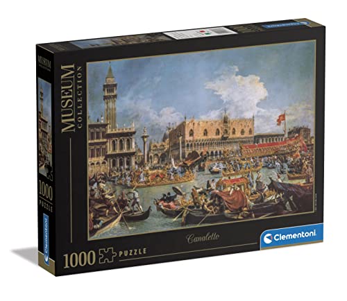 Clementoni Museum Collection-Canaletto, Return Of Bucentaur At The Molo On Ascension Day-1000 Pezzi Adulti, Arte, Puzzle Quadri, Dipinti Famosi, Made In Italy, Multicolore,