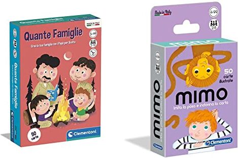 Clementoni 80609 Quante Famiglie Gioco In Collaborazione Con Papà Per Scelta, Gioco Di Carte Per Bambini & Mimo, Carte da Gioco per Bambini, Multicolore