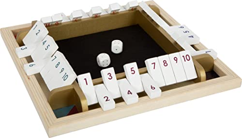 Small Foot Gioco di dadi Shut the Box "Gold Edition", gioco di società per tutta la famiglia, dai 6 anni,