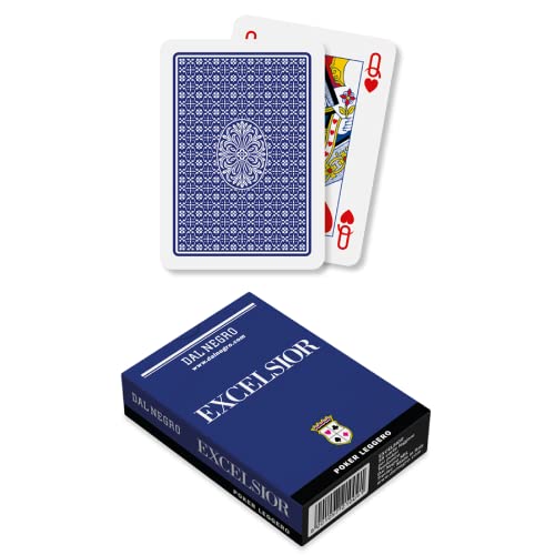 Dal Negro 21009 Poker Excelsior Singolo Astuccio Blu, Carte da Gioco