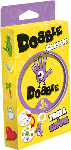 Asmodee : Dobble Classic Blister Eco, Versione Mini, Divertente Gioco di Carte per Tutta la Famiglia, 5 mini giochi, 2-8 Giocatori, 6+ Anni, Edizione in Italiano
