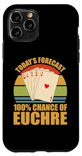 Funny Euchre Card Game Custodia per iPhone 11 Pro Gioco di carte Euchre Vintage Funny Previsioni di oggi
