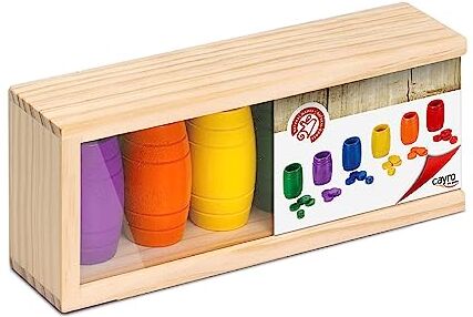 Cayro Accessori Ludo + di 8 Anni con Tazze, Gettoni e Dadi in Legno in 4 Colori Gioco da Tavolo per Bambini e Adulti da 2 a 4 Giocatori