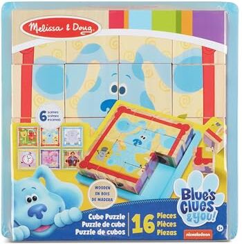 Melissa & Doug Blue's Clues & You, Puzzle con Cubi, Gioco Montessori, Gioco Legno, Multicolore, Gioco Educativo, Regalo Bambini e Bambine