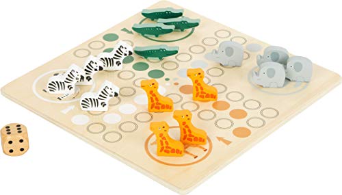 Small Foot Ludo "Safari", in legno 100% certificato FSC, gioco di società per l'intera famiglia, dai 4 anni in su