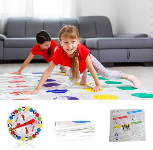 SComin Twister Gioco per Bambini & Adulti, Twisting Gioco, Family Floor Gioco con Tappetino, Giochi di abilità di Squadra, Adatto per Feste di Compleanno e Riunioni