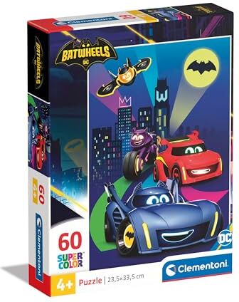 Clementoni - Batwheels Supercolor Puzzle-Batwheels-60 Pezzi Bambini 4 Anni, Puzzle Cartoni Animati, Made in Italy, Multicolore,