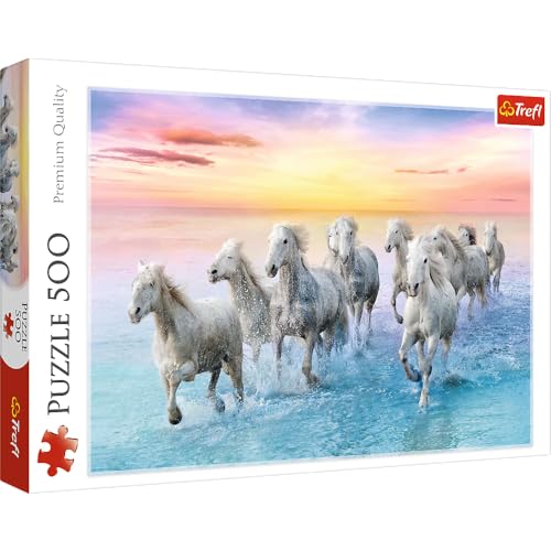 Trefl 916  Weiße Pferde im Galopp EA 500 Teile, Premium Quality, für Erwachsene und Kinder ab 10 Jahren 500pcs Galloping Horses, Coloured
