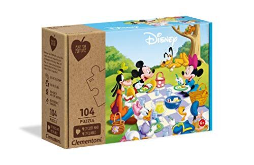 Clementoni - Puzzle Mickey Mouse Disney 104pzs Friends, Italy Play for Future Classic-104 Pezzi-Materiali 100% riciclati-Made Bambini 6 Anni+, Multicolore, One size,