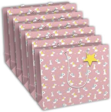 Eurowrap Clairefontaine  Confezione da 6 sacchetti regalo Excellia, formato shopping, 37,3 x 11,8 x 27,5 cm, 210 g, motivo: unicorni, confezione regalo, ideale per: giochi da tavolo, puzzle