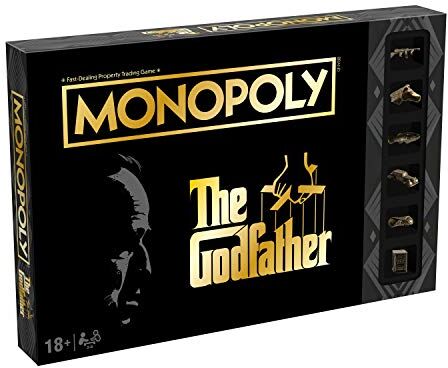 Winning Moves The Godfather Monopoly Board Game, Advance to Johnny Fontane, Kay Adams e Michael Corleone, espandere il vostro impero e scambiare la strada verso la vittoria, gioco 2-6 giocatori