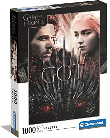 Clementoni Puzzle Game Of Thrones 1000 pezzi Made in Italy, puzzle adulti 1000 pezzi, puzzle serie TV, puzzle film famosi, divertimento per adulti, Multicolore