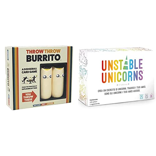 Asmodee Unstable Unicorns Gioco da Tavolo Edizione in Italiano (8567 ITALIA) & Throw Throw Burrito Gioco da tavolo Edizione in Italiano