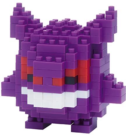 Bandai Nanoblock Gengar Pokémon Mini statuina in mattoncini Gioco di costruzione Kit di costruzione per la figura di Pokémon Gengar in stile pixel NBPM007