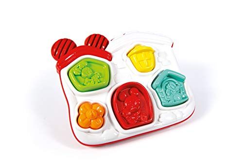 Clementoni - Disney Baby Casetta Forme e Colori Gioco per Bambini, Multicolore, 1 inserimento forme con 5 formine,