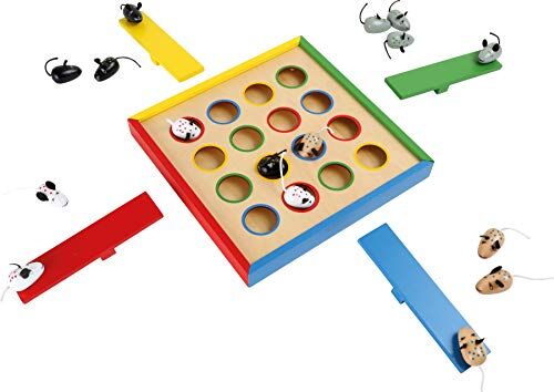 Small Foot 7959 Topini salterini , gioco di abilità in legno, gioco di società da 1 a 4 giocatori, da 3 anni di età