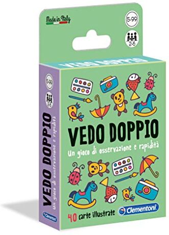 Clementoni Sapientino Vedo Doppio, gioco di carte per bambini (versione italiana), Multicolore, , 5-99 anni