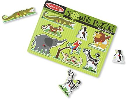 Melissa & Doug Puzzle in legno per bambini, Gli Animali Parlanti, Puzzle sonoro, Incastri in legno per bambini, Puzzle bambini 2 anni pezzi grandi, Gioco bambino 2 anni, Regalo bimba 2 anni