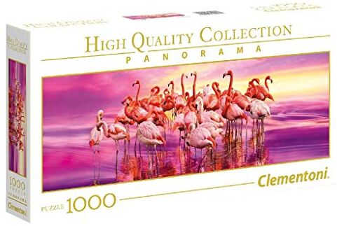 Clementoni Collection Panorama Puzzle Flamingo Dance, 1000 Pezzi, Multicolore,