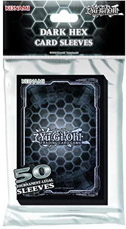 Konami - Standard Card Back Sleeves Yu-Gi-Oh Bustine Protettive, Colore Nero,