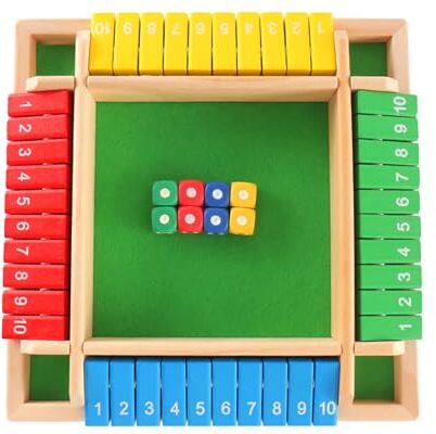 SCBOY Shut the box 2-4 giocatori giochi da tavolo bambini e adulti riunioni di famiglia giochi da tavolo vacanze gioco di dadi