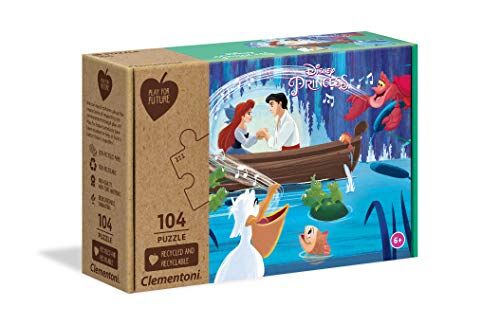 Clementoni - Puzzle La Sirenita Disney 104pzs Princess Play for Future Little Mermaid-104 Pezzi-Materiali 100% riciclati-Made in Italy, Bambini 6 Anni+, Multicolore, One size,
