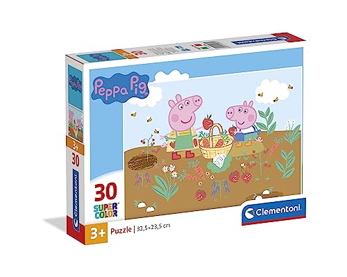Clementoni - Peppa Pig Supercolor Pig-30 Pezzi Bambini 3 Anni, Puzzle Cartoni Animati-Made in Italy, Multicolore,