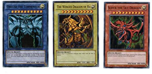 YU-GI-OH! YuGiOh Legendary Collection Ultra Rare God Card Set of 3 Egyptian God Cards Slifer, Obelisk Ra by