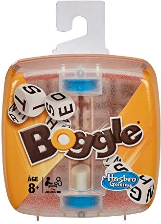 Hasbro Boggle, Gioco di società da viaggio, per riflessione rapida, versione francese