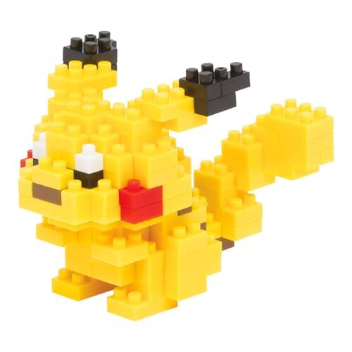 Bandai Nanoblock Pikachu Pokémon Mini statuina in mattoncini Gioco di costruzione Kit di costruzione per la figura di Pokémon Pikachu in stile pixel NBPM001