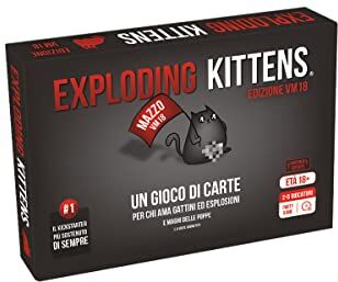 Asmodee Exploding Kittens VM18 Gioco di Carte, Party Game, Vietato ai Minori di Anni 18, 2-5 Giocatori, Edizione in Italiano