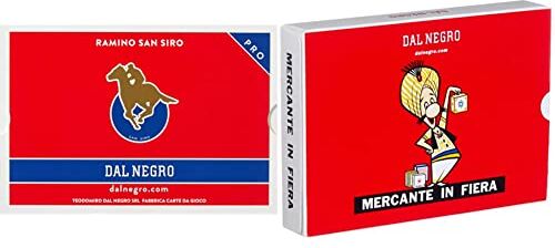 Dal Negro Ramino San Siro plastica Carte da Gioco, Multicolore, 024129 & 90004 Mercante in Fiera Astuccio Rosso, Carte da Gioco