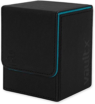 Vault X ® Premio Box Porta Mazzo in eXo-Tec® capacità 100+ Carte Collezionabili e Figurine – Grande – Deck Box Senza PVC (Nero/Blu)