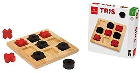 Dal Negro - Tris Gioco, Colore Legno, Nero e Rosso,