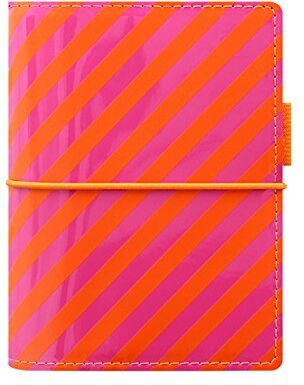 Filofax Domino Patent pocket Strisce arancio/rosa