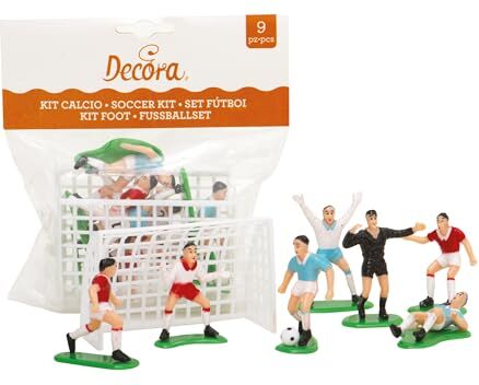 Decora Set Calcio 9 Pezzi, 7 Giocatori e 2 Porte, Plastica