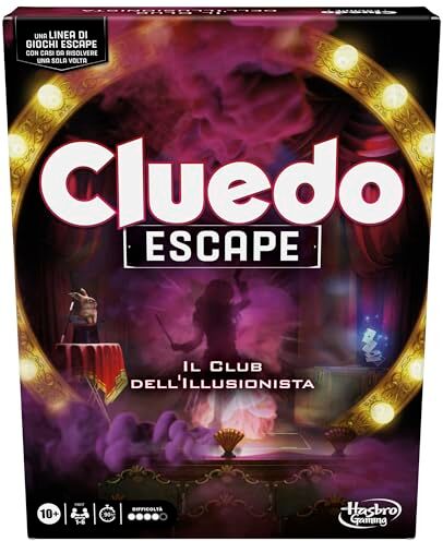 Hasbro Gioco da tavolo Cluedo Escape: Club dell'Illusionista, gioco di mistero in versione Escape Room