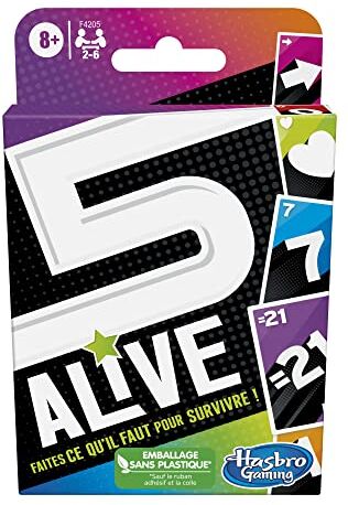 Hasbro 5 Alive, Gioco di carte per bambini, Gioco Amusante per la famiglia a partire da 8 anni, da 2 a 6 giocatori