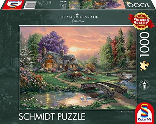 Schmidt Spiele Thomas Kinkade, Sweetheart Retreat, 1000 Piece Jigsaw Puzzle, Colourful, Multicolore