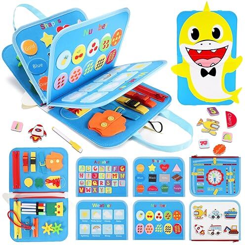 Esriptoyz Busy Board Giochi Montessori 2 3 4 Anni, 5 Strati Pannello Sensoriale Bambini Montessori, Busy Board Educativo Giochi Bambini 2 3 4 Anni, Regalo Giochi da Viaggio Bambini Bambino Bambina