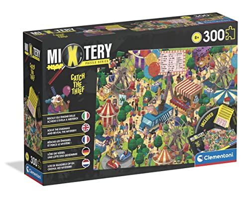 Clementoni Mystery Puzzle Catch the Thief 300 pezzi Made in Italy, puzzle bambini 8 anni, puzzle con enigmi da risolvere, puzzle con indovinelli, multicolore, Medium