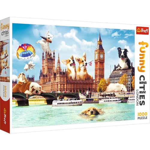 Trefl 1000 Elementi, Città Divertenti, Qualità Premium, per Adulti e Bambini da 12 anni Puzzle, Colore Cani a Londra,