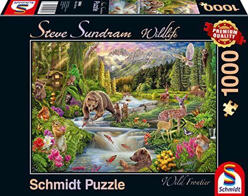 Schmidt Spiele 59964 Wildlife, Wild Animals at Edge of The Forest, 1000 Piece Jigsaw Puzzle, Multicolore