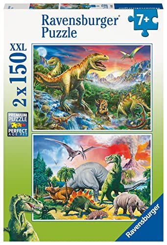 Ravensburger Puzzle, Dinosauri, Esclusiva Amazon, 2 Puzzle da 150 pezzi, Puzzle per bambini, Età consigliata +7,