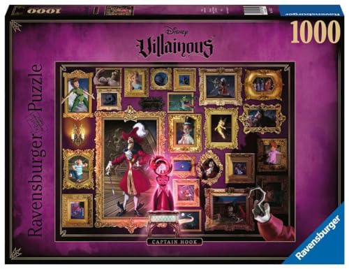 Ravensburger Puzzle Villainous: Capt. Hook, Collezione Villainous, 1000 Pezzi, Idea regalo, per Lei o Lui, Puzzle Adulti